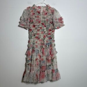 Needle & Thread Floral Ruffle Dress Size 2